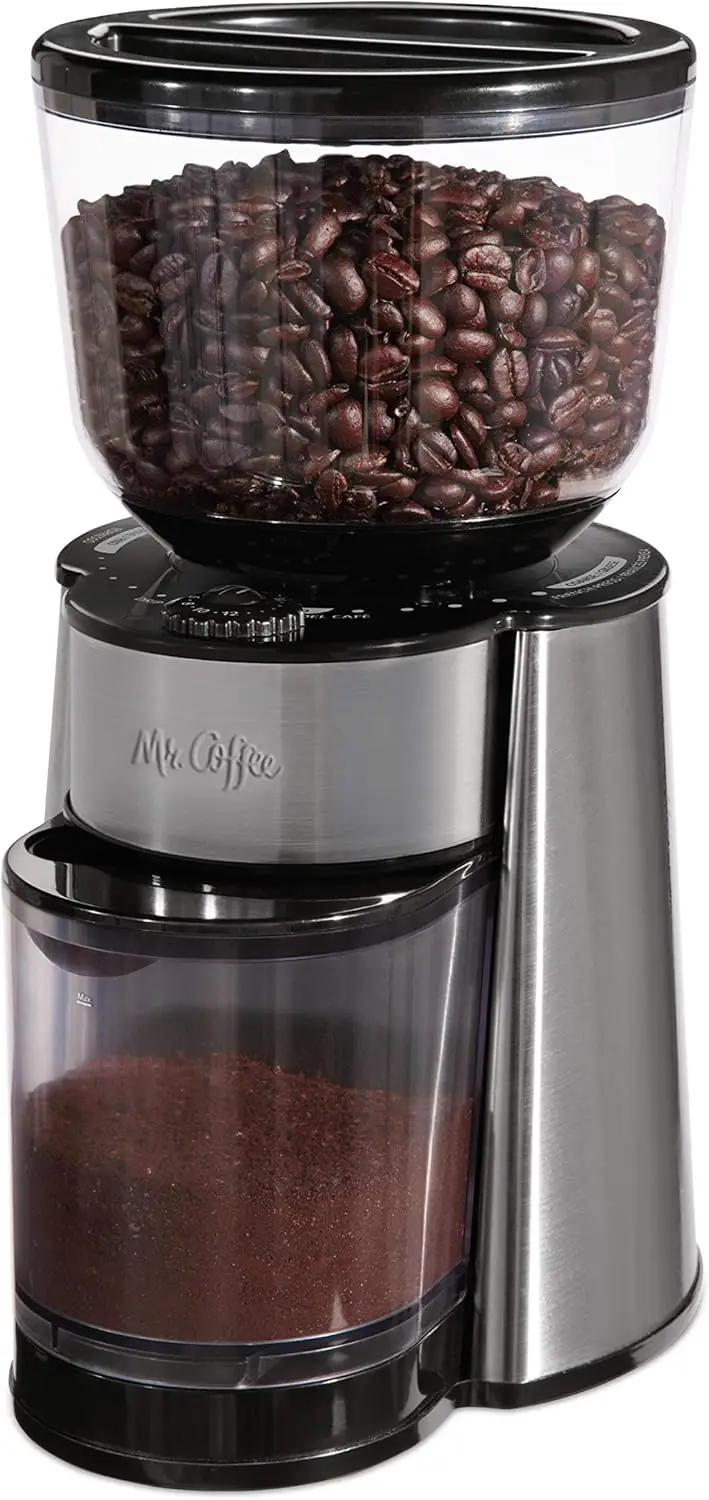 

Automatic Burr Mill Coffee Grinder with 18 Custom Grinders, Silver