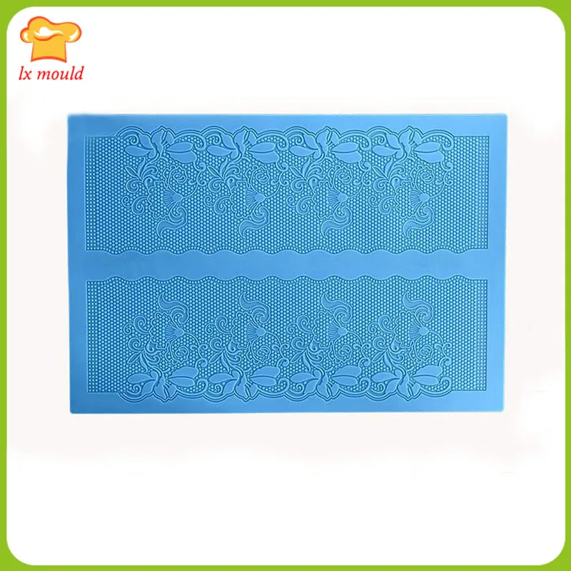 3D Lace Mat Large Cake Mold Sugar Tools Edge Surrounding Home Baked Pastry Decoration Mould for Sweet Treats