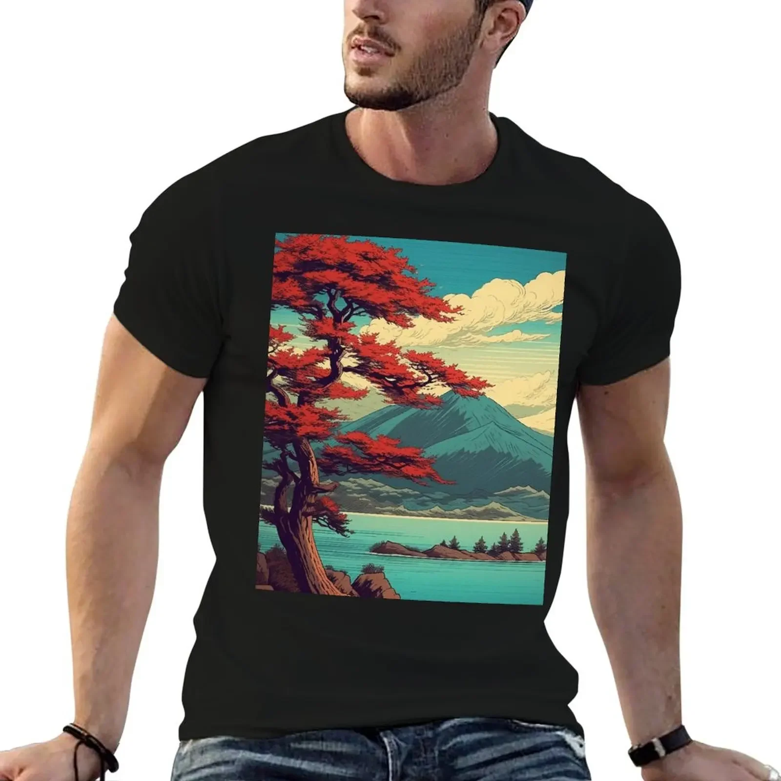 

Hisseii - Nature Landscape T-Shirt Blouse anime clothes clothes for men