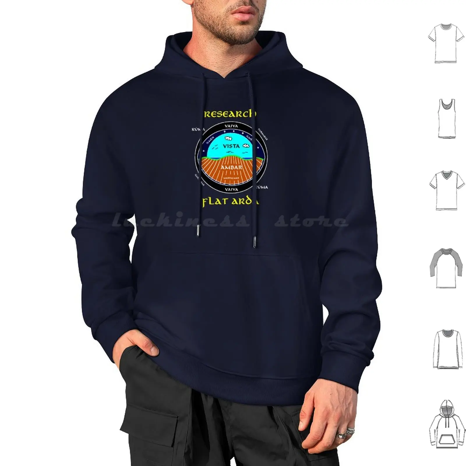 Research Flat Arda! Color On Dark Hoodies Long Sleeve Research Flat Arda Flat Arda Flat Earth Silmarillion Elf Elves