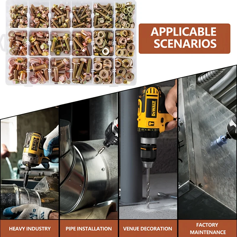 521 pezzi, combinazione di bulloni in zinco colorato M6 M8 M10, elevata durezza, antiossidazione