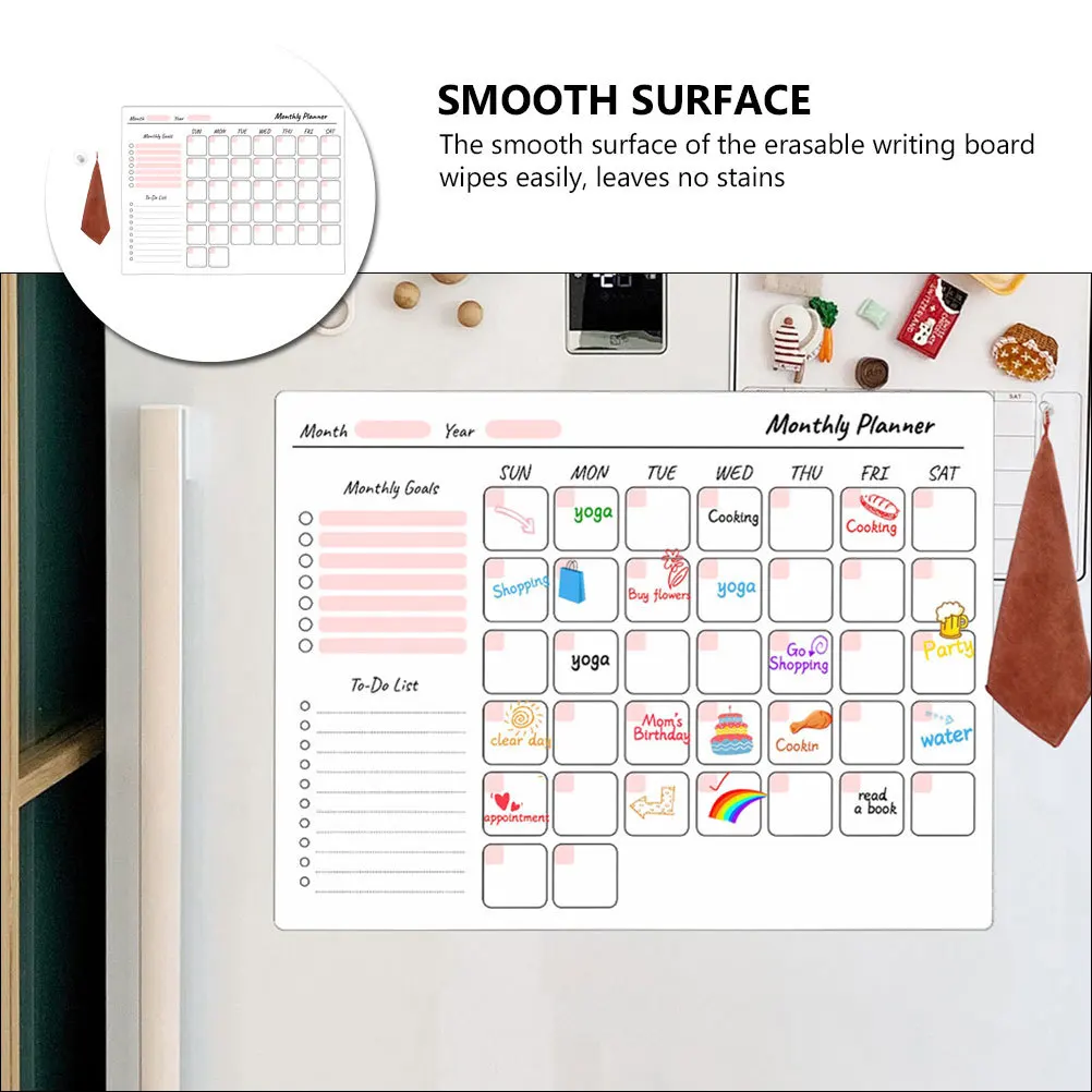 مجموعة واحدة من لوحة التخطيط المغناطيسية القابلة للمسح للثلاجة ولوحة المسح الجاف ومنظم الجدول الزمني للوحات تخطيط المكاتب المنزلية للثلاجة #6