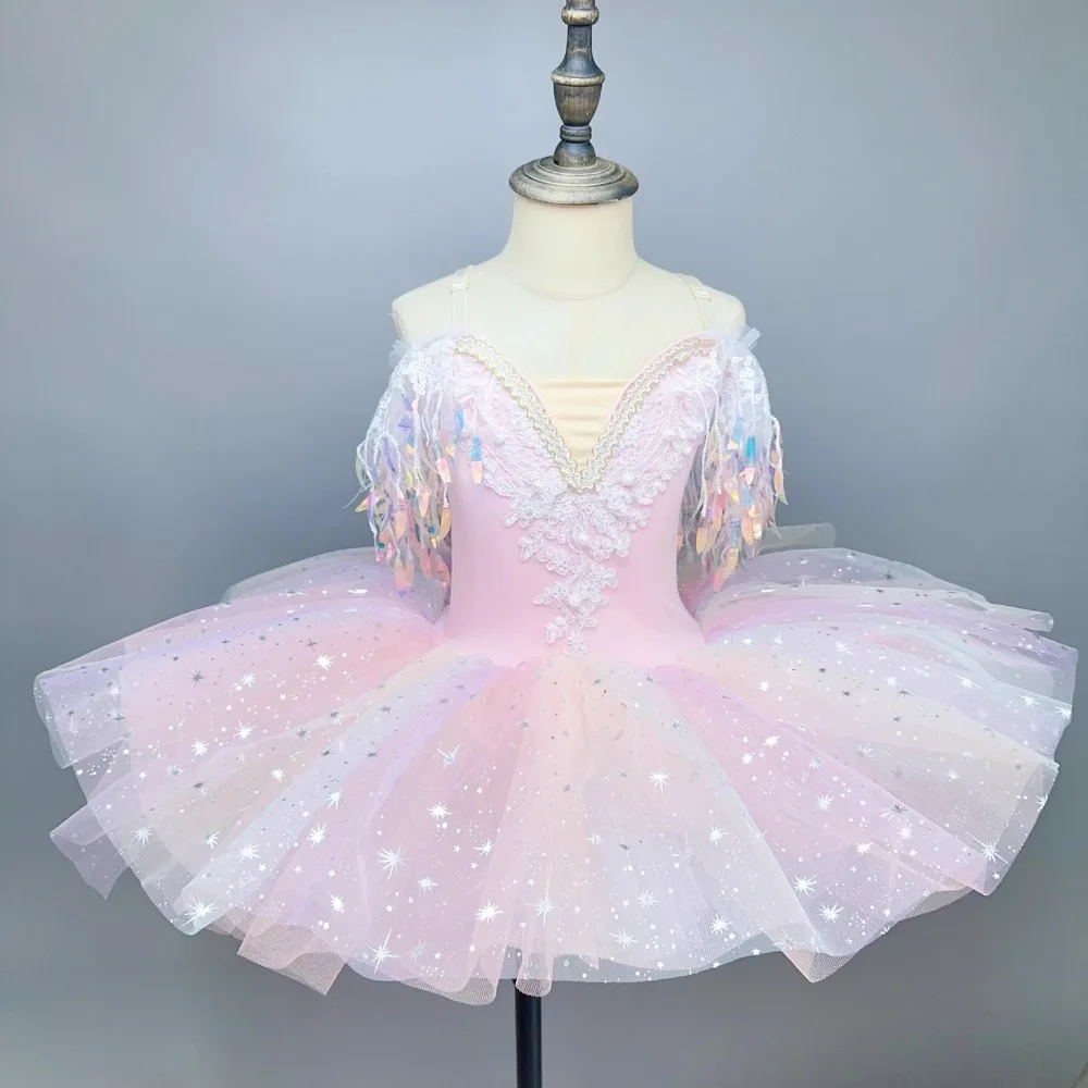 Ruoru Ballet Clothes Kids Adult Ballet Dress Rainbow Color Girls Children Sequined Ballet Tutu Performance Tutu Skirts Leotard