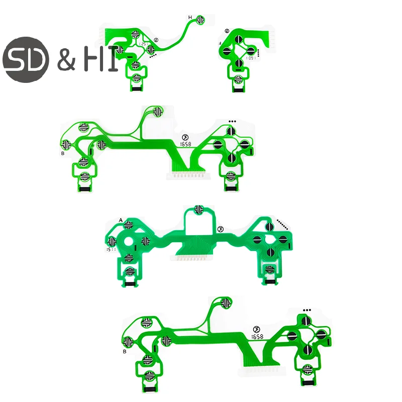 Green Replacement Buttons Ribbon Circuit Board For PS4 Dualshock 4 Pro Slim Controller Conductive Film Keypad Flex Cable PCB