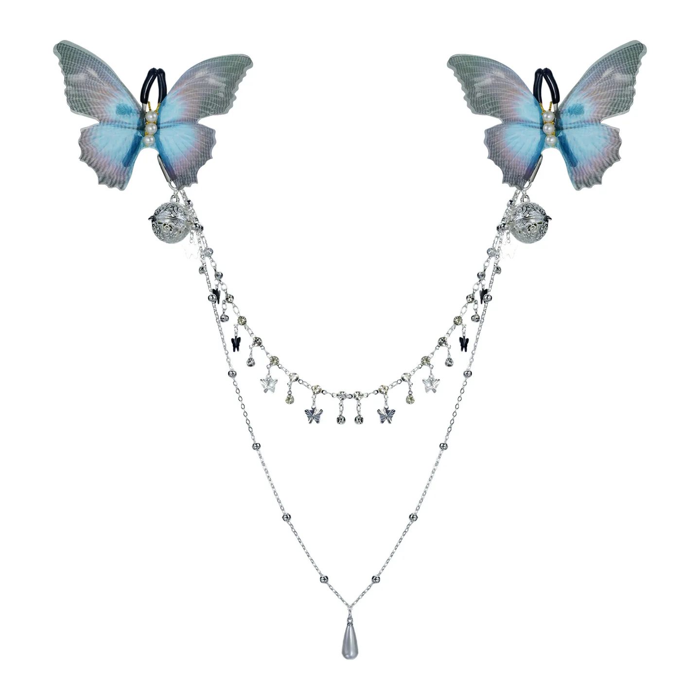 2026 new butterfly nipple clip tassel bell chain clip nipple high aesthetic temperament breast decoration sex props and supplies
