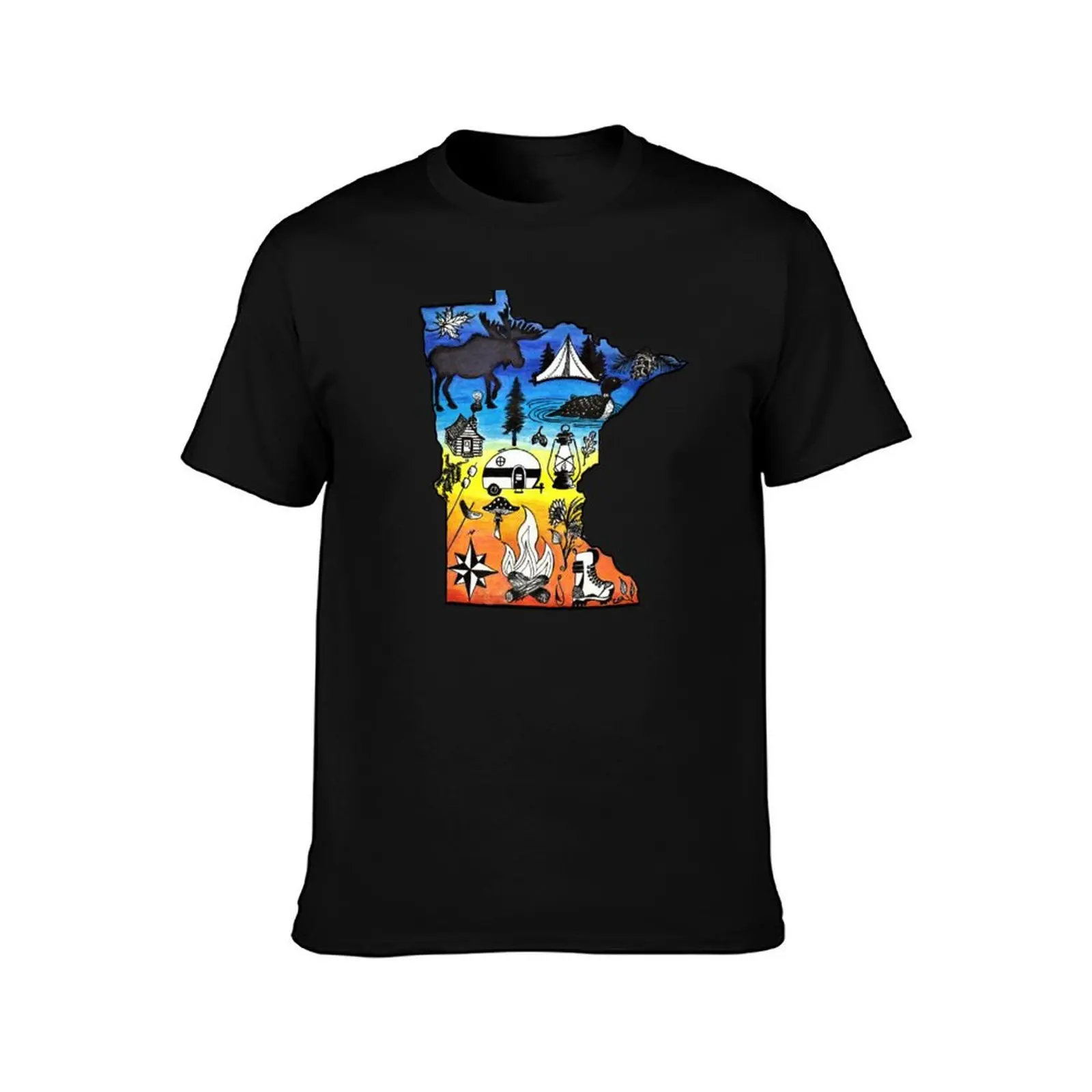 Vivid MN Sunrise T-Shirt Utility Work Short Sleeve Top T-Shirt