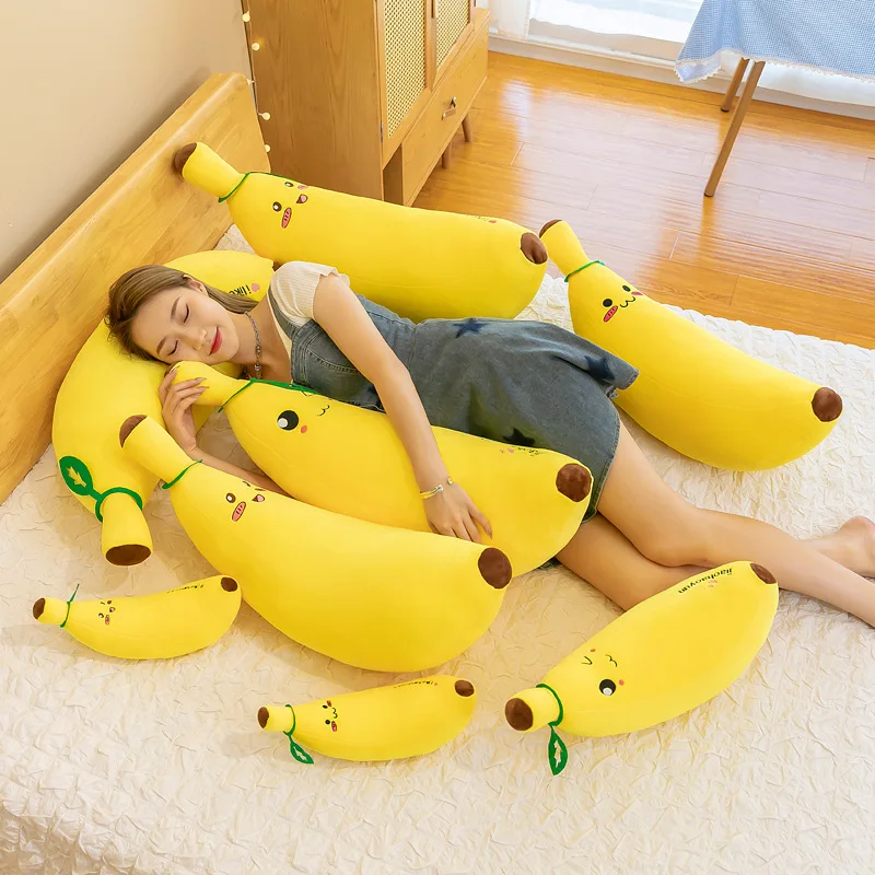 35/50/70cm New Simulation Banana Plush Stuffed Toys Cartoon Cute Big Banana Plush Toys For Children Sleep Pillow Birthday Gifts