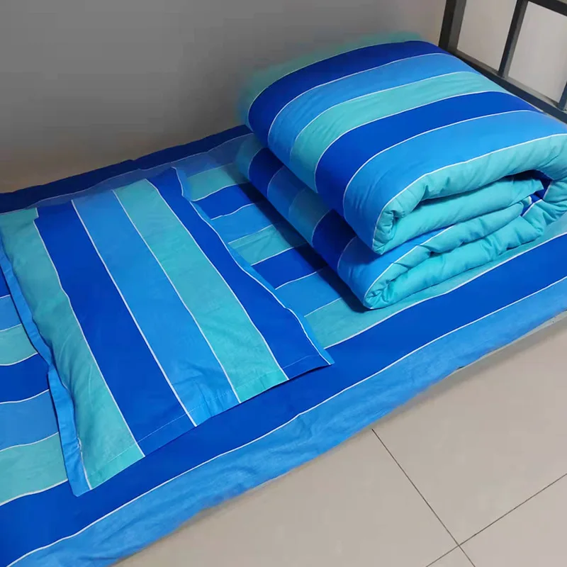 Summer Single Pure Cotton Three Piece Set College Dormitory Bed, Thick Cotton Bed Sheet, Duvet Cover, Bedding Set