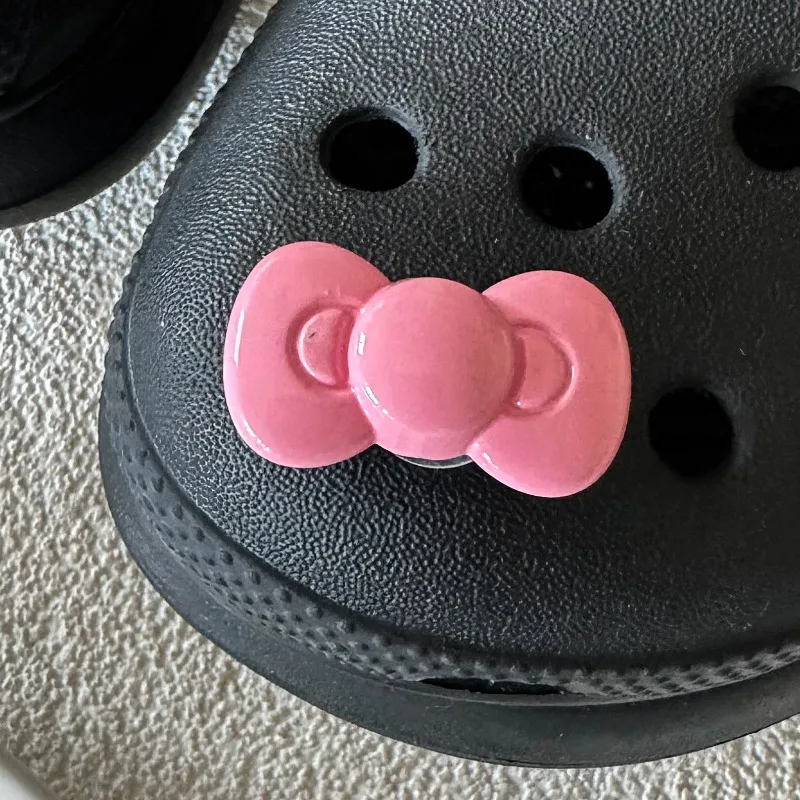 Black and Pink Retro Color Cute Hello Kitty Shoe Charms Accessories DIY Detachable Shoe Clips Elegant Women Girls Gifts image 5