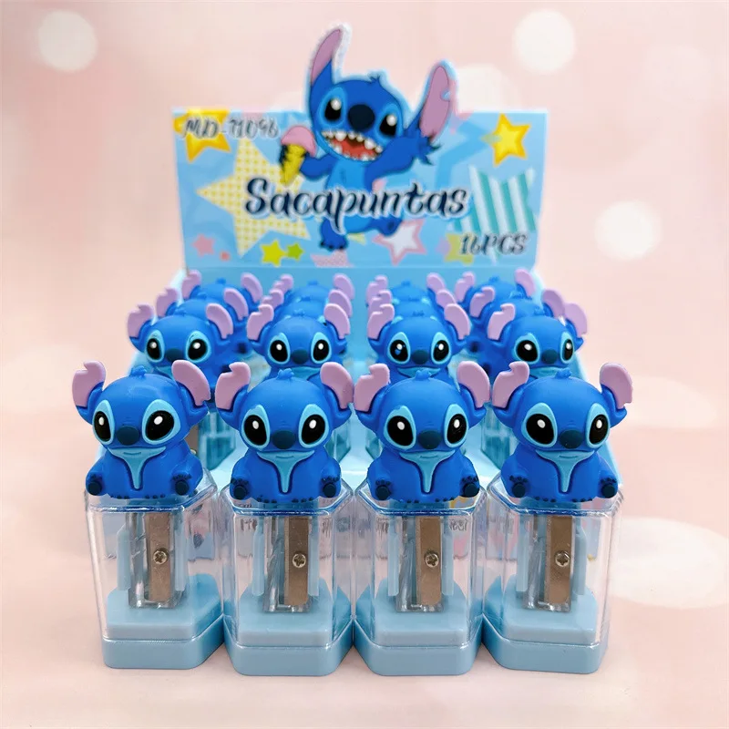 2024 New Disney Anime Cartoon Cute Stitch Pattern Pencil Sharpener Children and Students School Stationery Supplies Kids Gifts