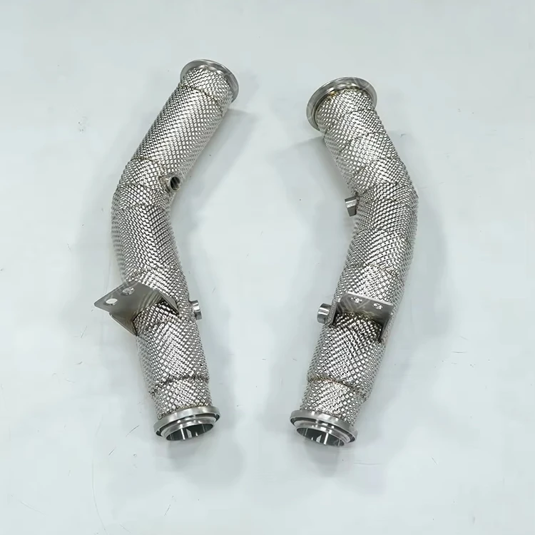 

JTLD 304 Stainless Steel Surface Polishing Exhaust Downpipes For Mercedes-Benz M276 C43 AMG W205 E43 AMG W213 GLC43 AMG C253 LHD
