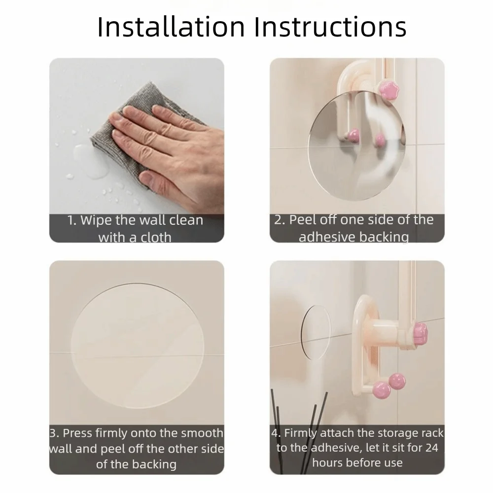 2Pcs Plastic Hairband Storage Hook Space Saving L-Shape Hair Rope Storage Rack Waterproof Scrunchies Storage Rack Kitchen