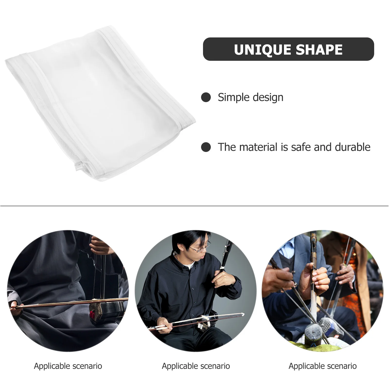 

Erhu Bag Lightweight Waterproof Case For Performance Double Handles Storage Holder Clear Carrying Case Instrument Accessory