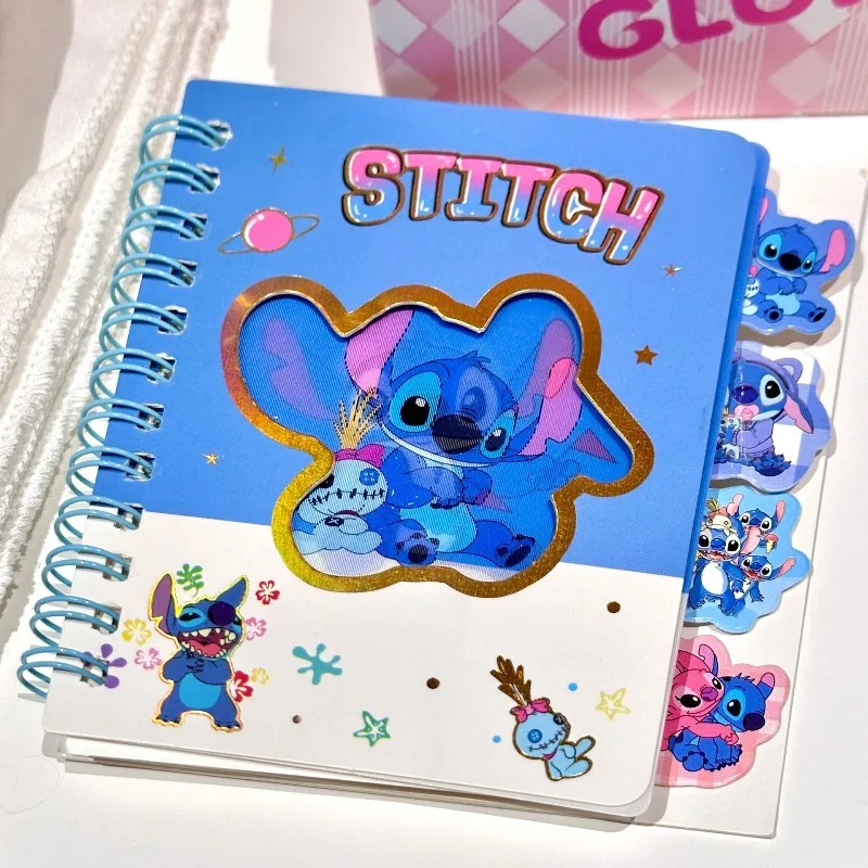 A7 ديزني غرزة أجهزة الكمبيوتر المحمولة جاذبية للغاية الكرتون الملاك فلاش الليزر لفائف كتاب المحمولة مذكرات الطالب القرطاسية هدايا الطفل #5