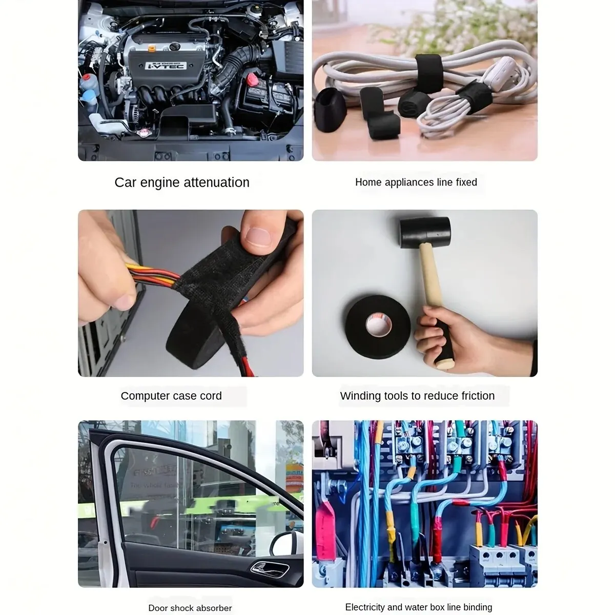 Tape Car Engine Compartment Car With High Temperature Resistance Insulation Flame Retardant Velvet Electrical Tape Cloth