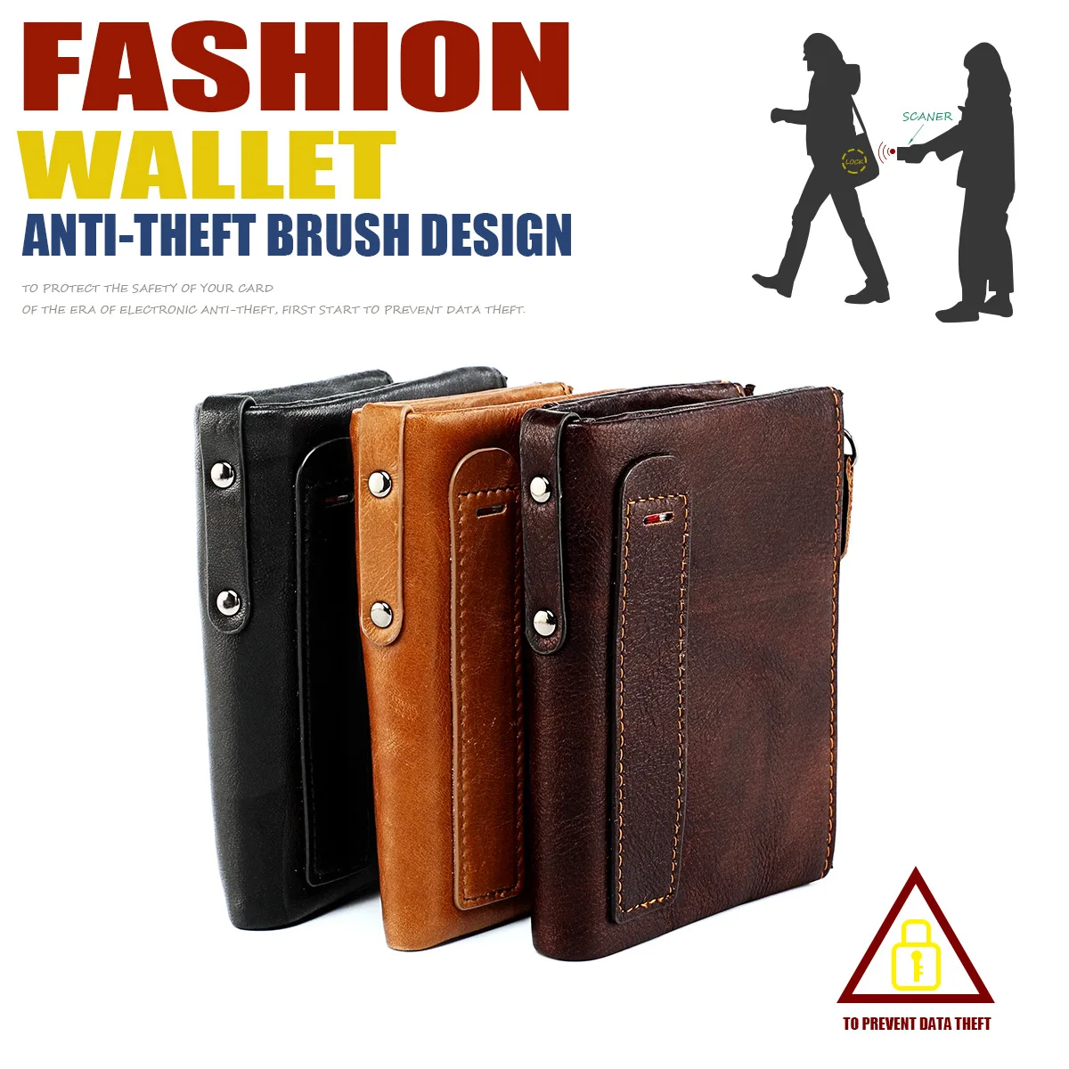 Genuine Leather Short Men RFID Wallets Name Engraving Leather Card Holder Brand Men Retro Coin Pocket Zipper Male Wallet