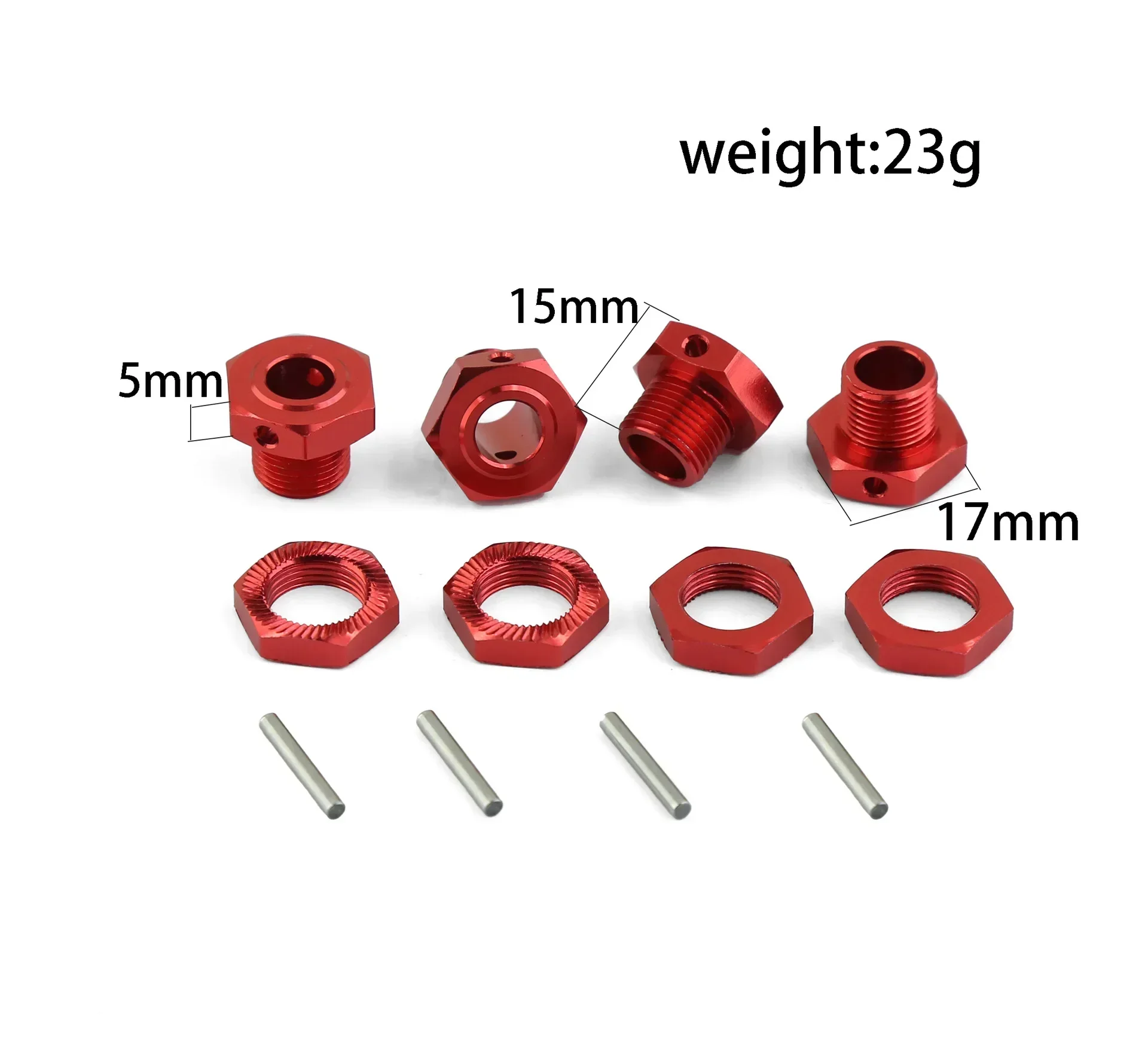 Metal 17mm Wheel Hex Hub Adapter with Nut for Arrma 1/7 Infraction Limitless Felony 6S 1/8 Typhon 6S Upgrade Parts accessories