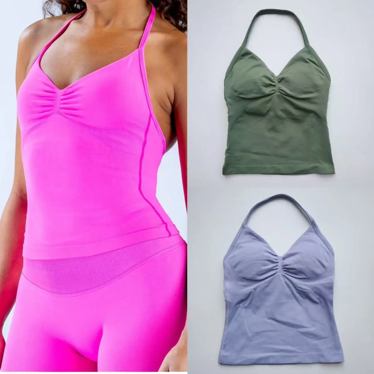 

Impact Longline Strappy Top Sports Yoga Vest Women's Fitness Tank Top Gym Beautiful Open Back Bra Running Workout Halter