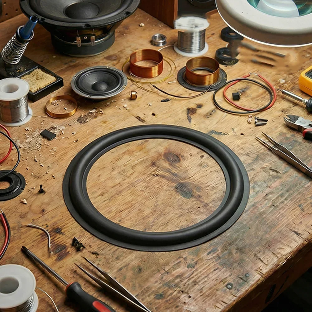 

2 шт. резиновых краевых вставок для динамиков, 10-дюймовые резиновые кольца для динамиков: сменные аксессуары для самостоятельной замены динамиков в корпусах.