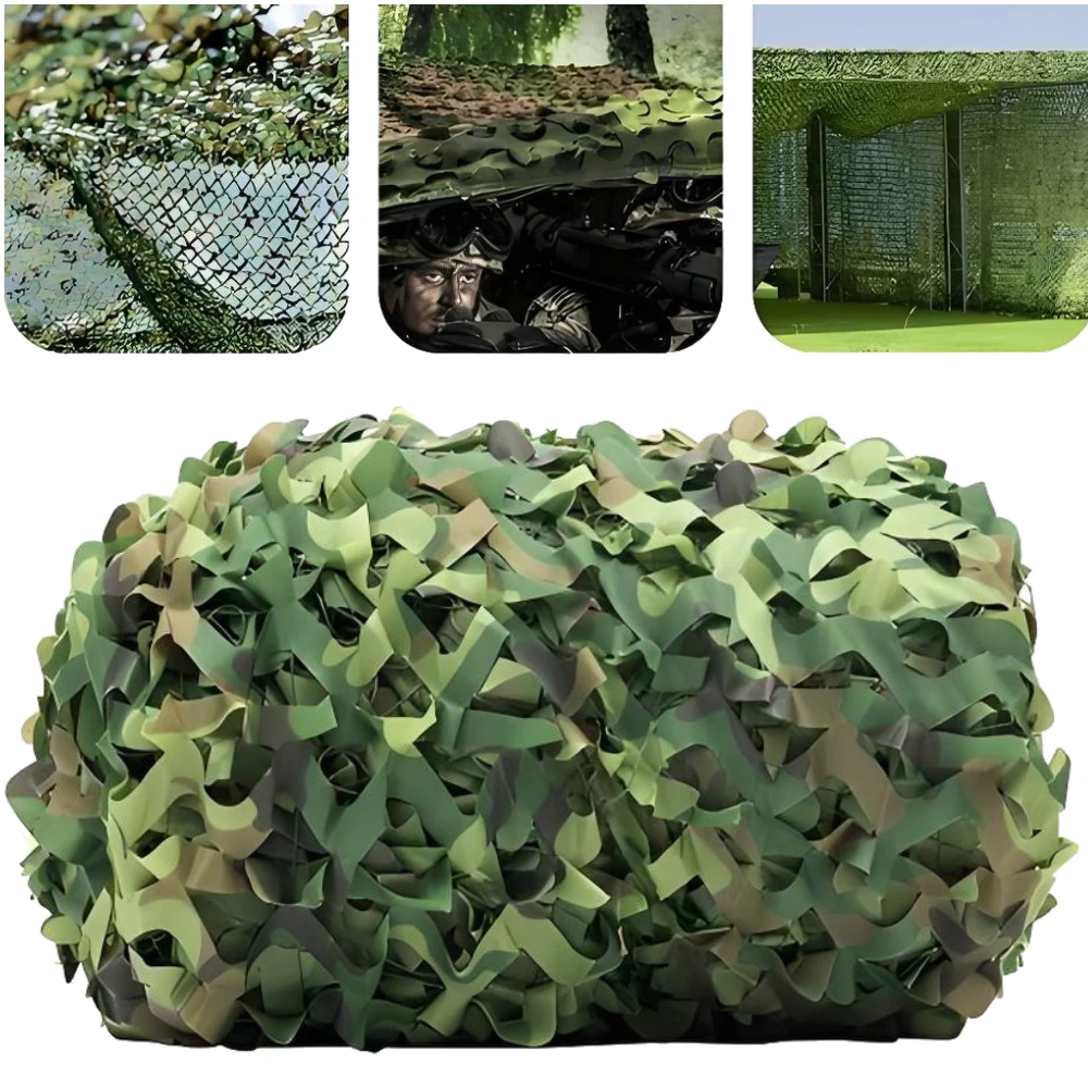 Camouflage Net Hunting Camouflage Netting Garden Gazebo Net Car Awning Outdoor Camping Woodland Sunshade Cloth Sun Shelter Tents