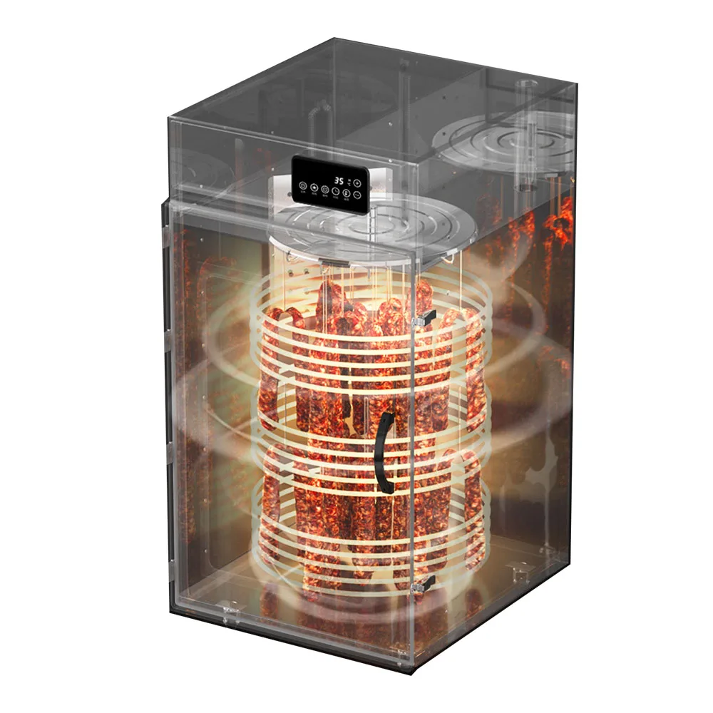 Smoking Function Large Capacity Rotating Preserved Sausages Dryer Dehydrator Oven Smokehouse Machine Electric Smoker