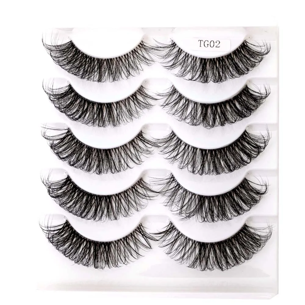 Extenify Clear Band Lashes Cat Eye Lashes Lashes That Look Like Extensions 8-18MM Strip False Eyelashes 5 Pairs Easy To Apply