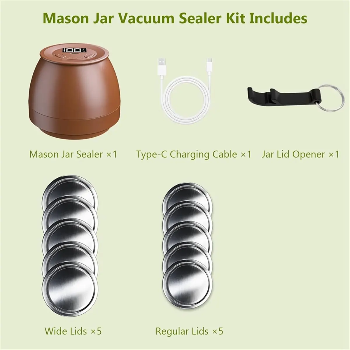 

Электрический вакуумный упаковщик для банок (A64E) для банок с обычным и широким горлышком, автоматический набор для запечатывания банок