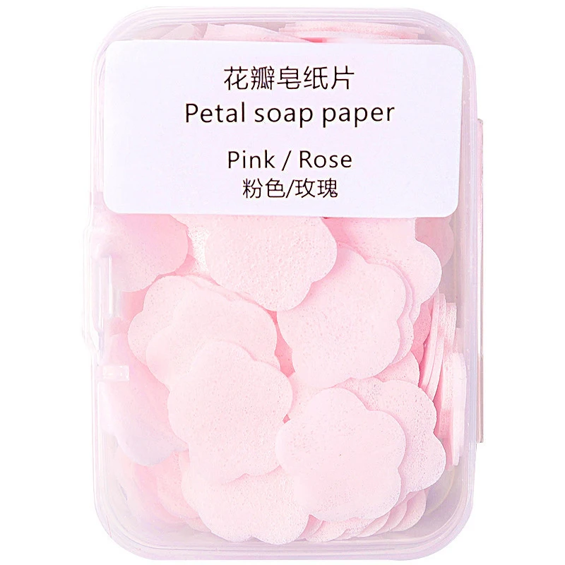 1Box Portable Skin Friendly Fresh Hand Washing Toilet Soap Slice Disposable Petal Soaps Flakes Household For Girls/travel