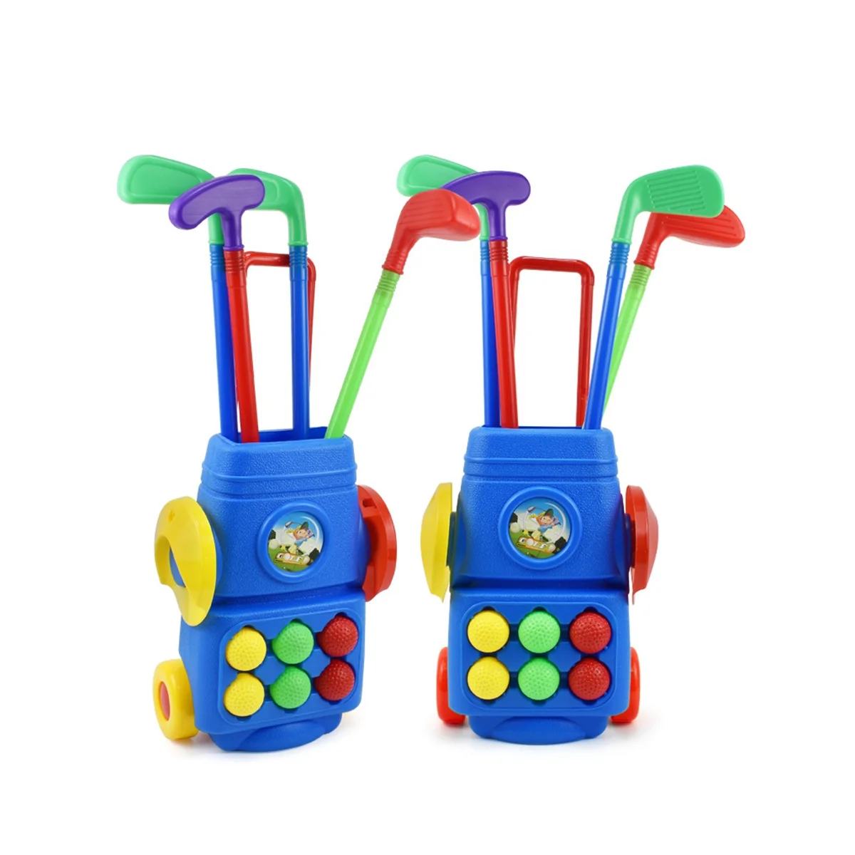 Ensemble de golf pour tout-petits avec 3 bâtons de golf Ik3, 2 trous d'entraînement, voiturette de golf, jouets de sport, cadeau pour les enfants