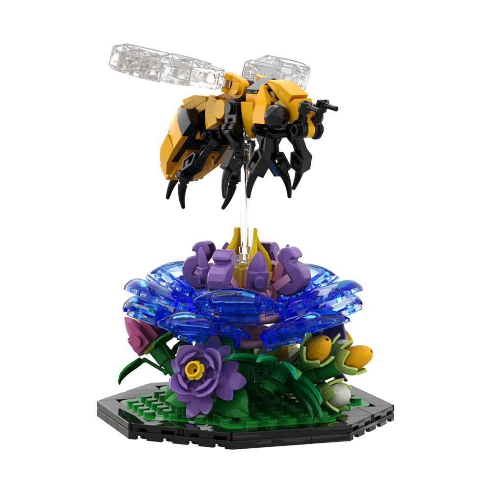 Gobricks MOC Honeybee Butterfly Dragonfly Bricks modello carino Bee Garden blocchi di costruzione fai da te Set giocattoli educativi per regalo per