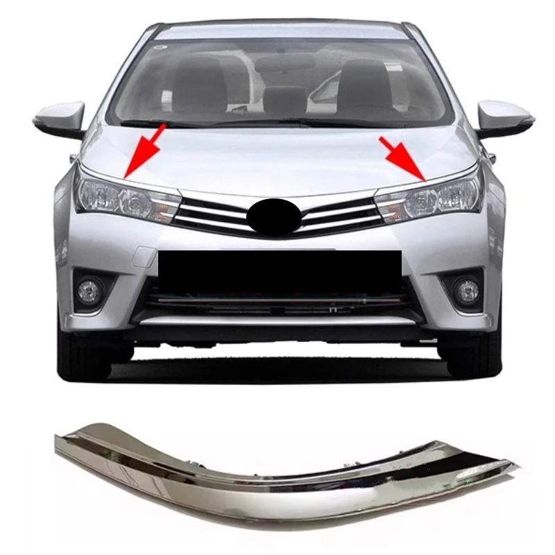 Chrome Headlight Trim for Toyota Corolla 14 15 16 17 18 Modified Headlight Eyebrow Strip Car Kit