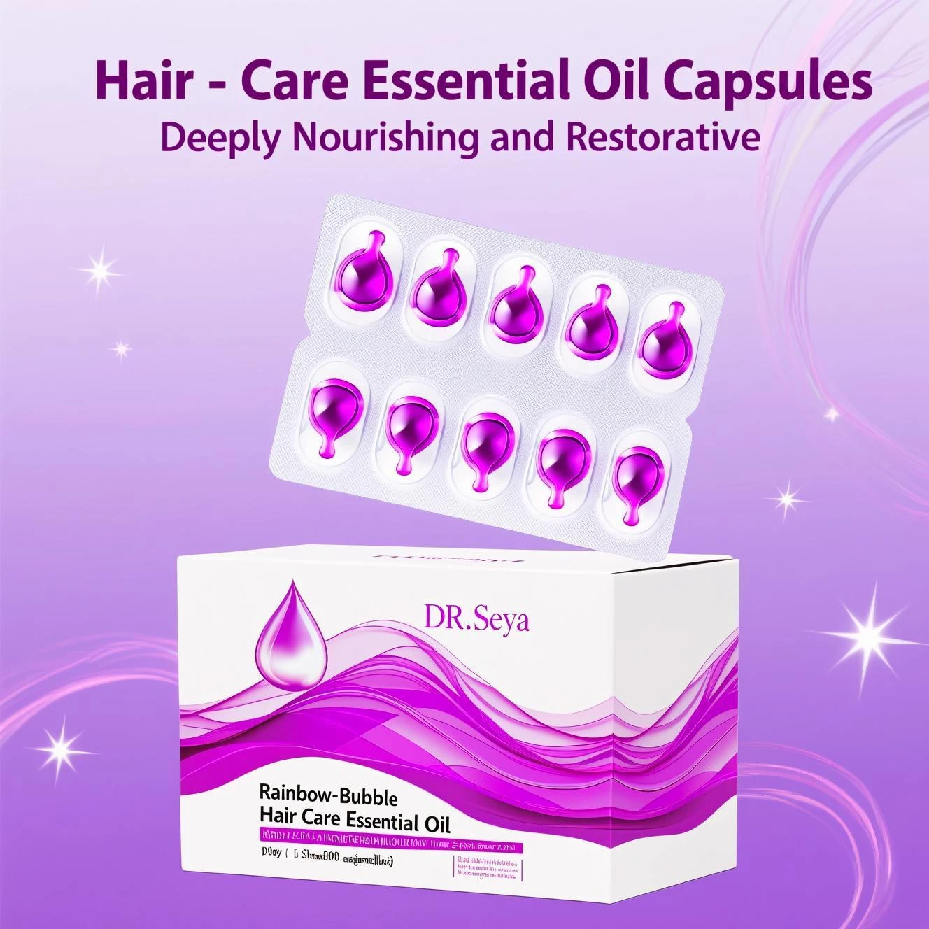 

Hair Care Essential Oil Capsules 50 Pcs - Repairing Nourishing with Global Plant Oils Portable Single Dose for Shiny Smooth Hair