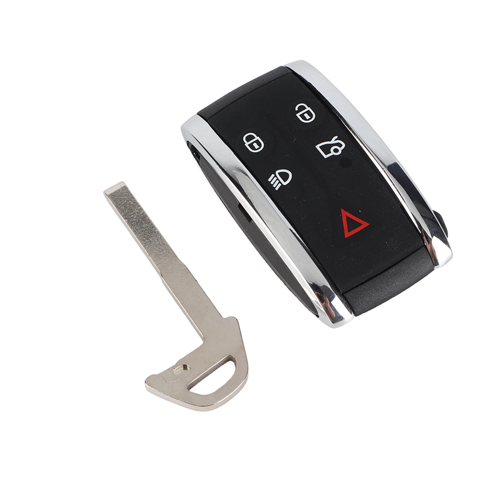 5 Tasten Schlüsselanhänger-Gehäuseabdeckung, Ersatzschale für Jaguar XF XK XKR 2007–2010 2012, mit CR2032-Akku und Schraubendrehern, 1 Stück, Schwarz
