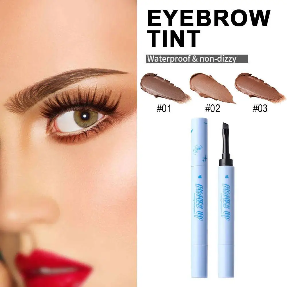 Eyebrow Pomade 2 in 1 Waterproof Sweat-proof 3D Brow Cream with Brush Long Lasting Highly Pigmented Eyebrow Tint Gel