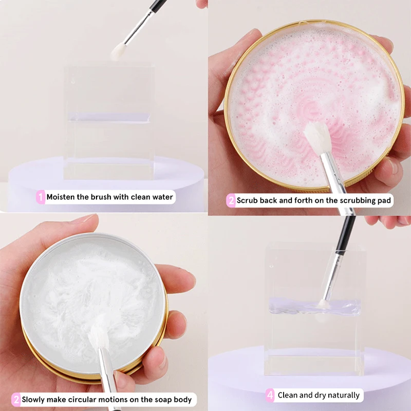 50g Honey Peach Silicone Makeup Brush Cleaner Soap Pad Make Up Washing Brush Cosmetic Eyebrow Brushes Cleaner Tool