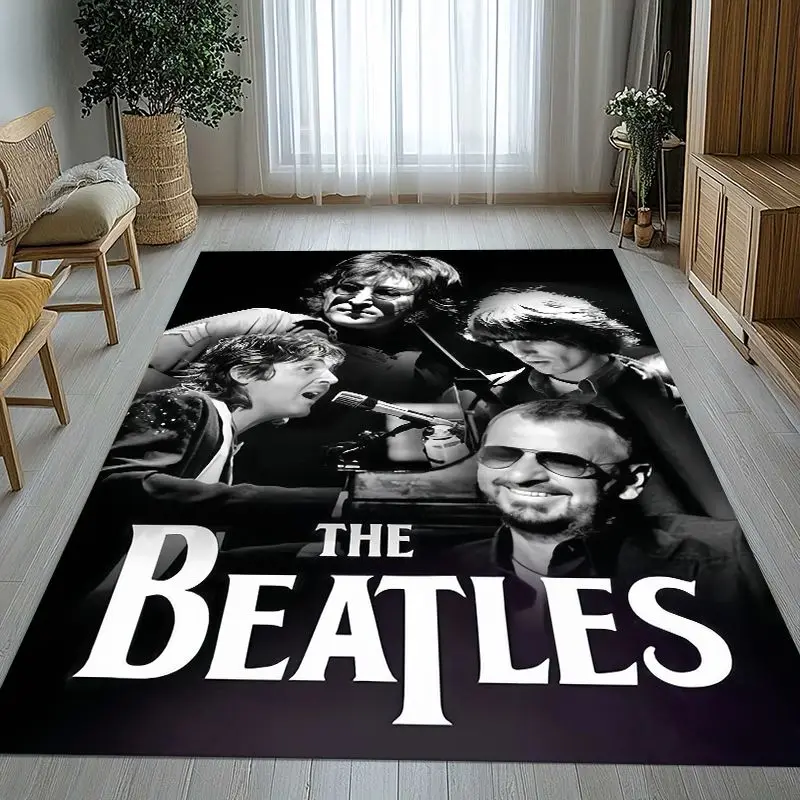 3D Fab Four The B-Beatles Abbey Road Rock Band Non-Slip Large Area Rug for Living Room,Bedroom Carpet Mat for Sofa,Home Decor