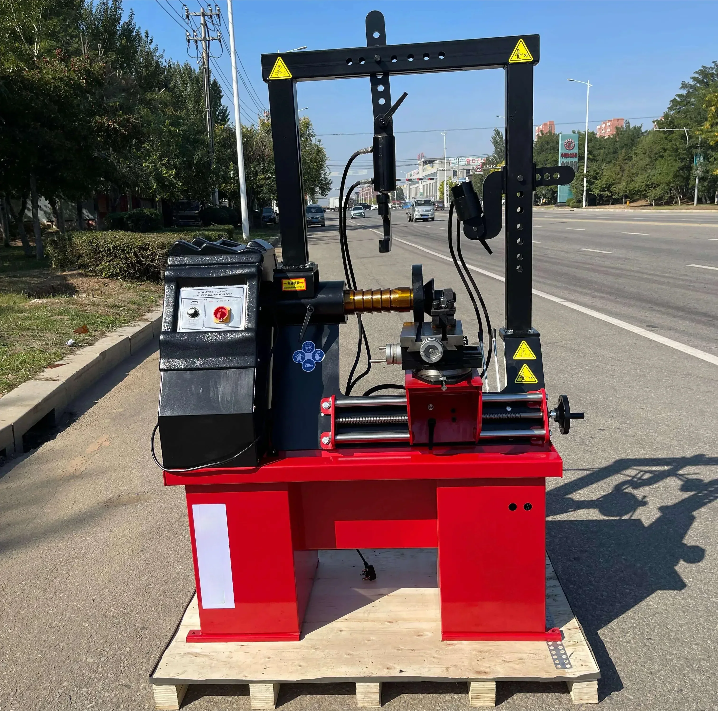 Gantry Rims Straightening Machine Wheel Rim Surface Drawing Lathe For Deformation Damage Scratch Repair