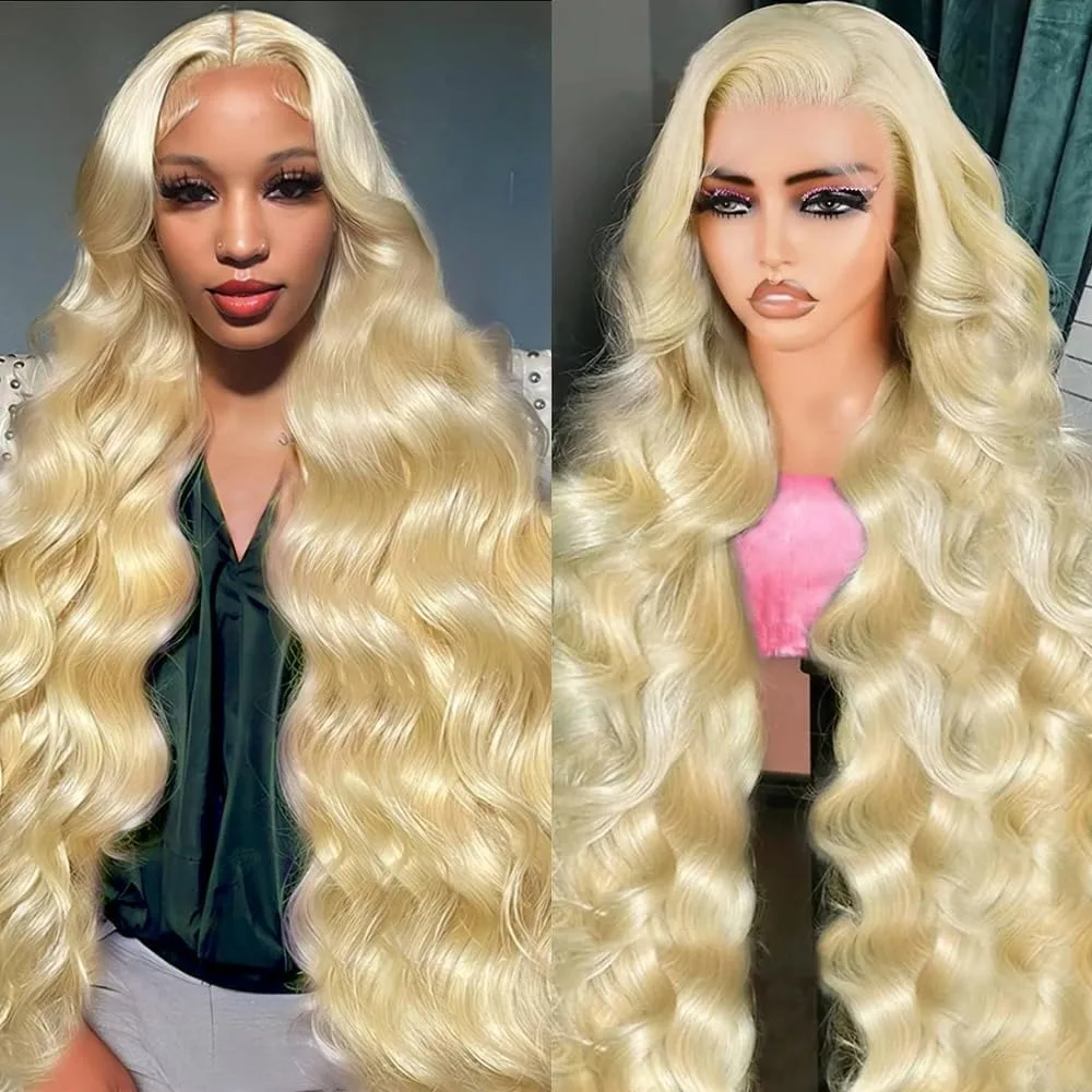 Peluca Frontal de encaje HD 200% de densidad 13x4 pelucas frontales de encaje Rubio ondulado fácilmente manchado sin enredos caída mínima vida más larga