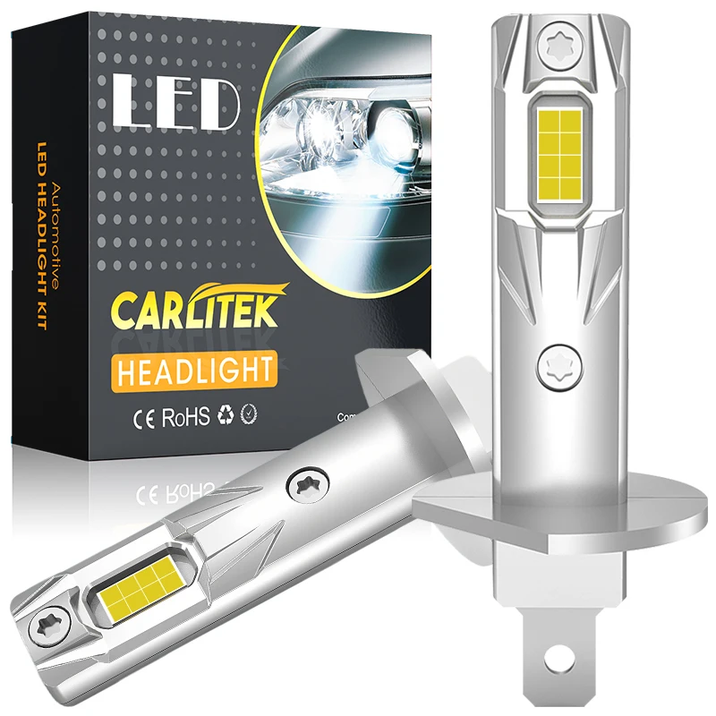 H1 LED Headlight Bulb 6000K 50W 16PCS CSP Chip H1 LED Fog Light High Low Beam Turbo Auto Light 1:1 Fanless Mini 12V +900% Bright
