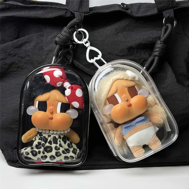 حماية حالة لوضع عطلة كريبي على دمية آلام الكتف حقيبة التخزين البلاستيكية ل labubu 15 سنتيمتر دمية المشي حقيبة الغبار #1