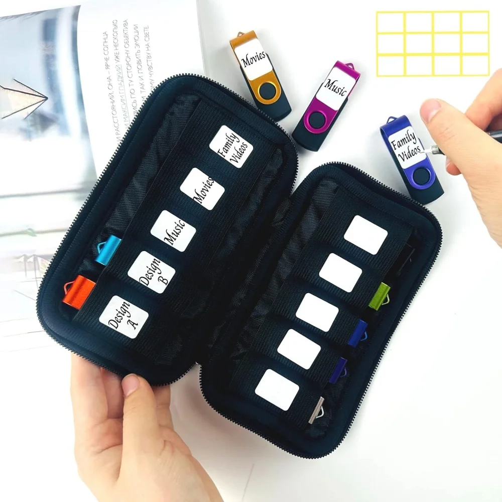 10 Slots Flash Drive Case USB Drive Holder Storage Bag Thumb Drive Light Weight Handbag Electronic Accessories Organizer Storage