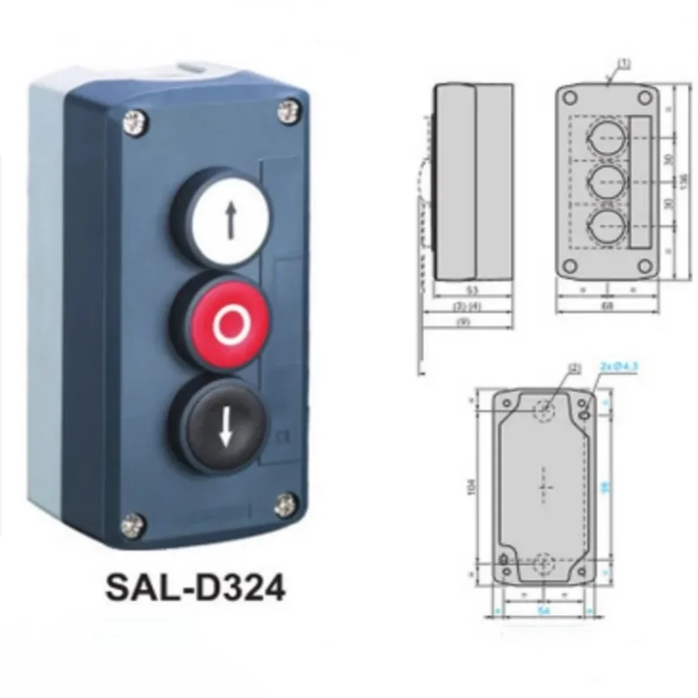 1pcs waterproof control box push button switch station SAL(LA68H XAL)-D324