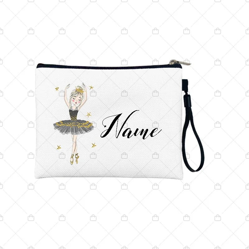 Saco cosmético personalizado da composição, menina do ballet, sacos da dama de honra, estojo do lápis, malote do toiletry, curso Make Up Pouch