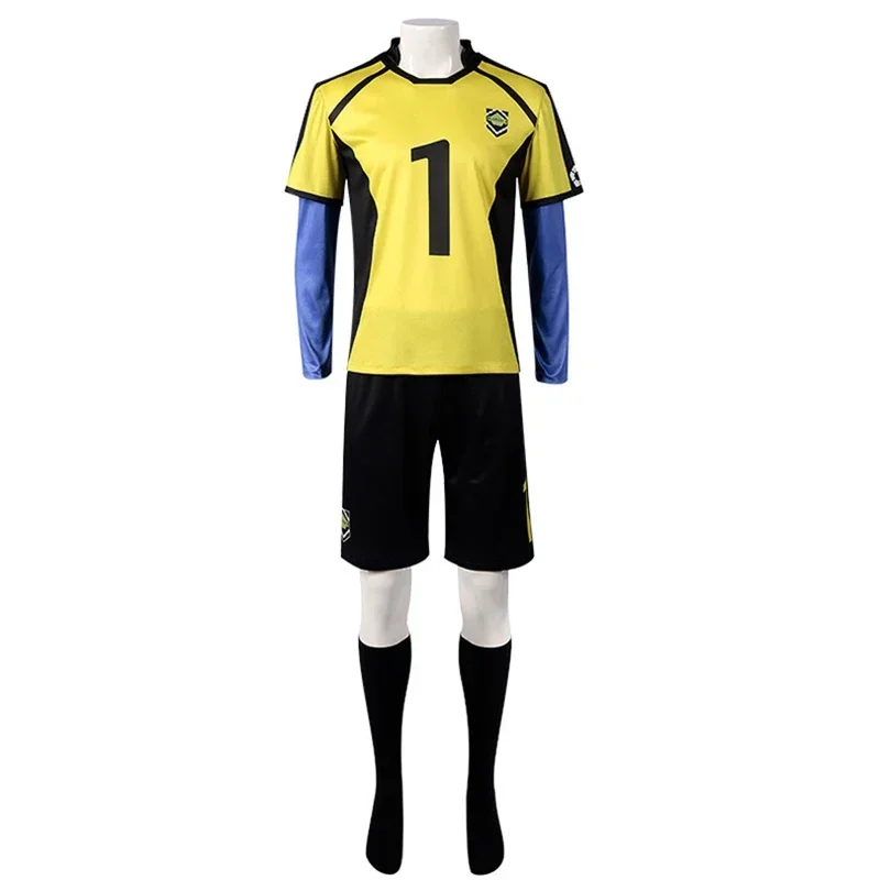 Anime blue lock costume rosso uniforme T-shirt parrucca da uomo chigiri hioma Seishiro anello Mikage cosplay calcio Trac cmm1301