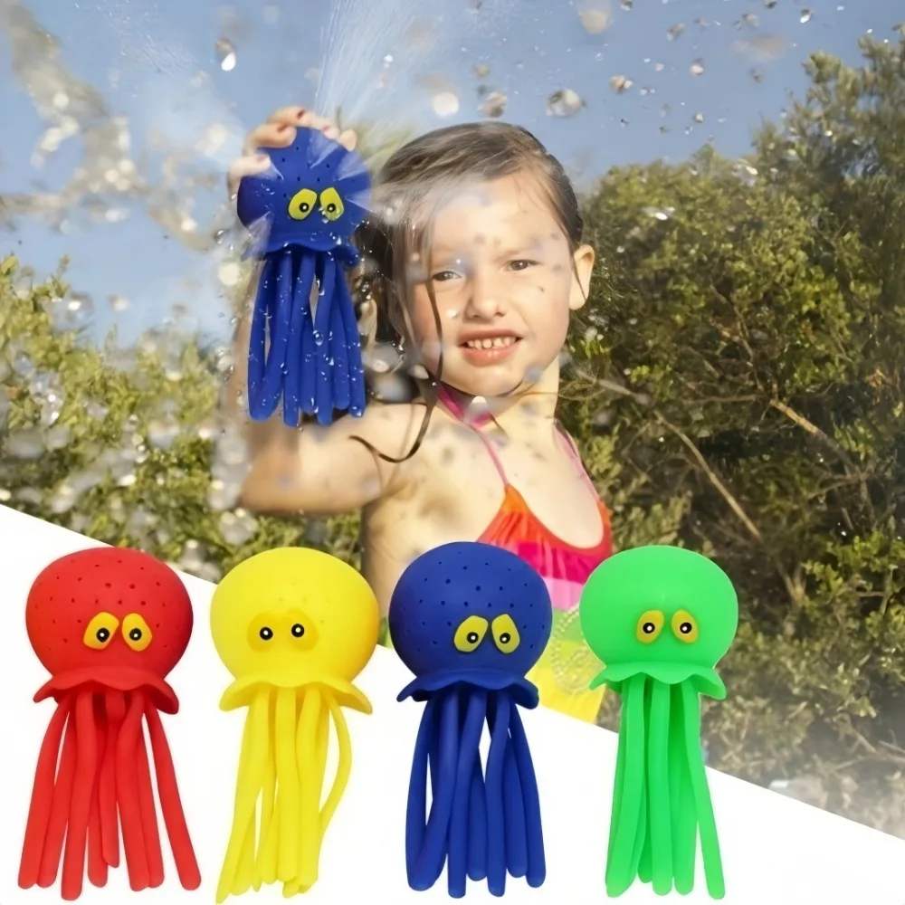 Colorful Cute Squeeze TPR Absorbent Octopus Toy Suitable for Beach Swimming Pool Bathtubs Children and Adults Stress Relief Toys