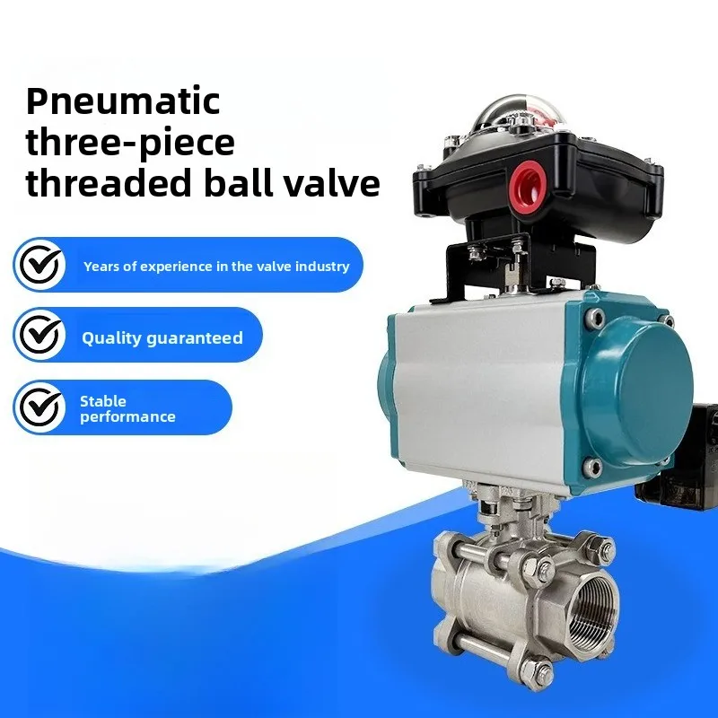 Pneumatic Threaded Ball Valve 304/316 Stainless Steel Three-piece High Temperature Steam Wire Valve