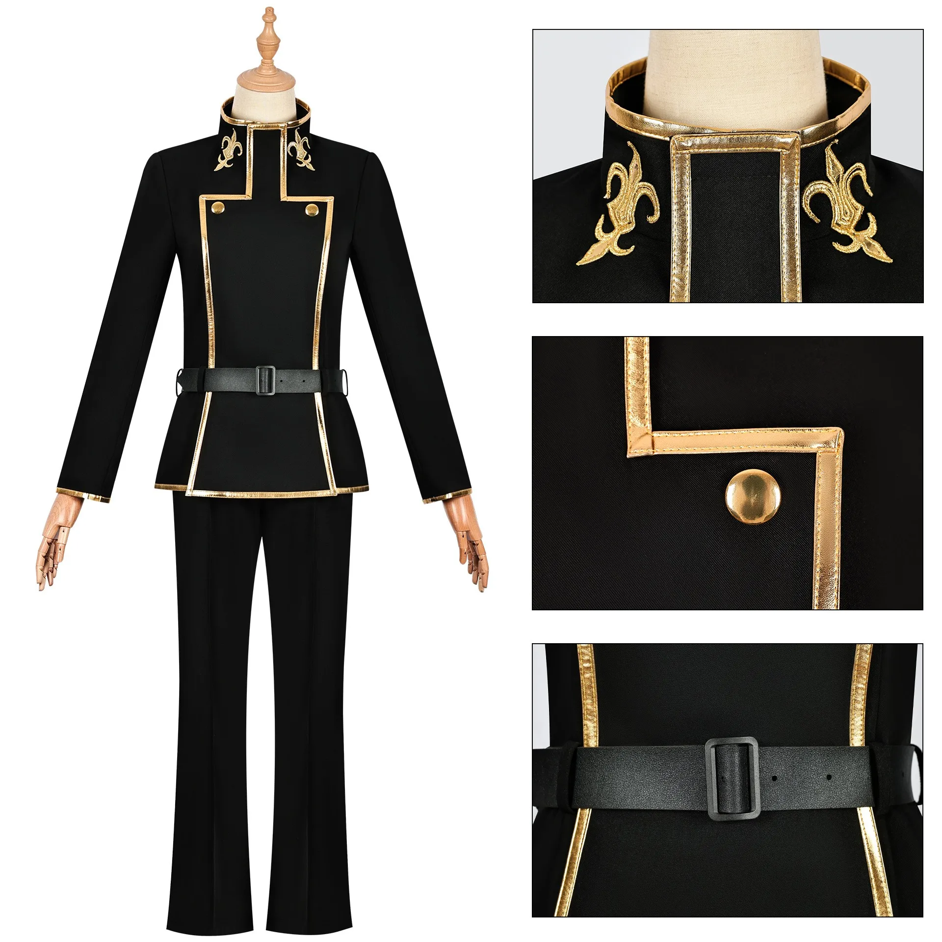 Disfraz de Cosplay de Halloween de CODE GEASS Lelouch of the Rebellion, Chaqueta de Lelouch Lamperouge, Conjunto de Disfraz para Navidad, Ropa para Representaciones Escénicas