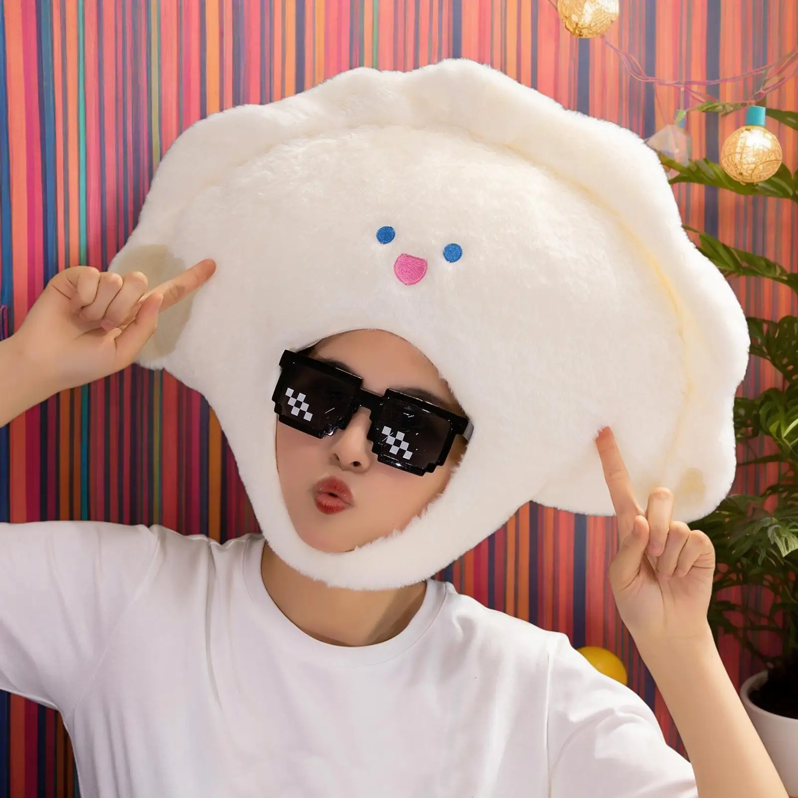 Funny Dumpling Headgear Lovely Cute Halloween Cosplay Plush Hat Themed Party Headwear Fun Festival Accessory For Children's Day
