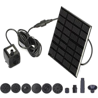 1.2W Solar Fountain 200L/h with 6 Nozzles Solar Pond Pump Lift 110cm Solar Panel Water Pump for Bird Bath Ponds Garden Fish Tank