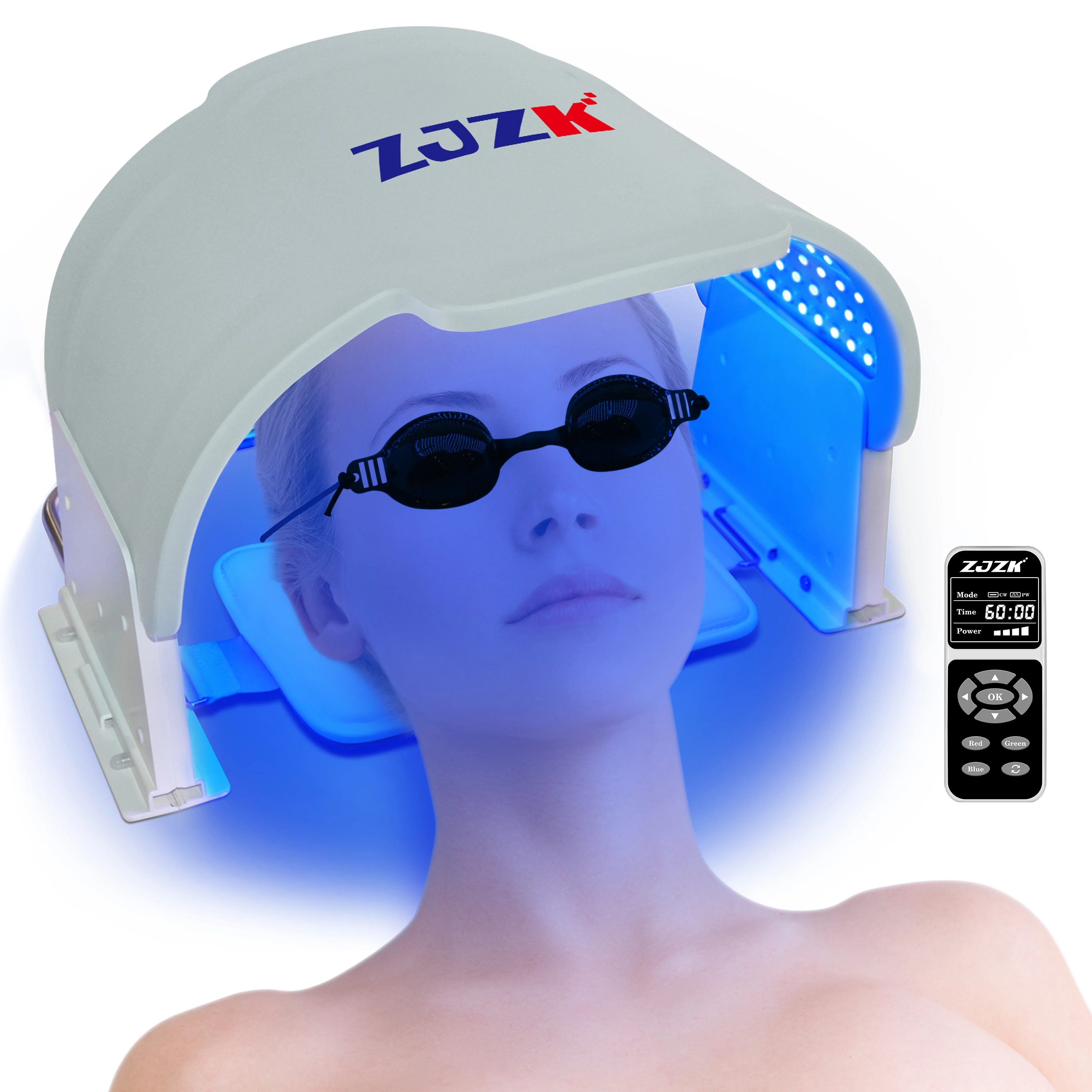 ZJZK 990 Chips Led Face Light Therapy Beauty Device Facial Mask Therapy 660nm 850nm 940nm Dead Skin Remover For Face Psoriasis